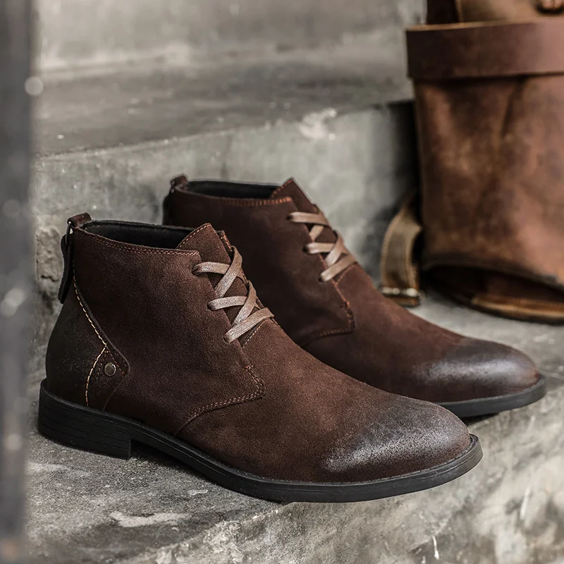 Tools Work - New Cow Suede Ankle Boots Handmade