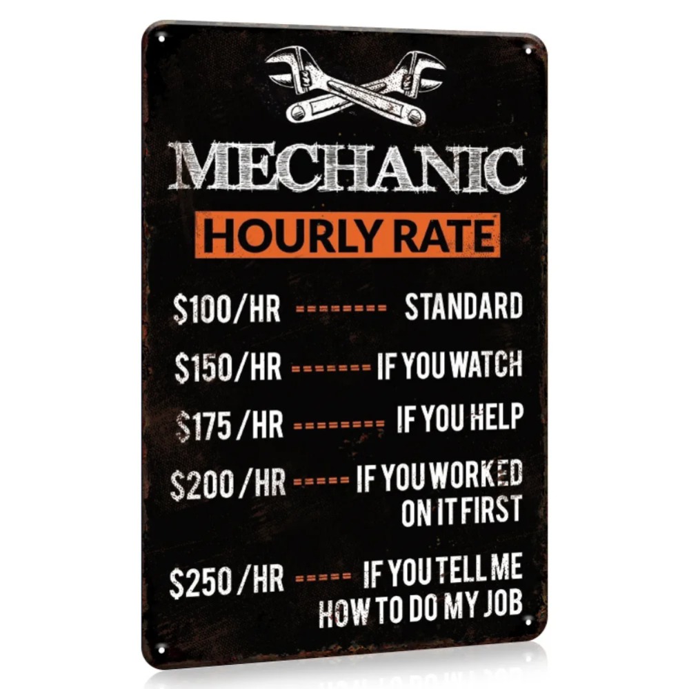 Vintage Mechanic Hour Rate Sig - Workshop Tools Hours 评论和价格