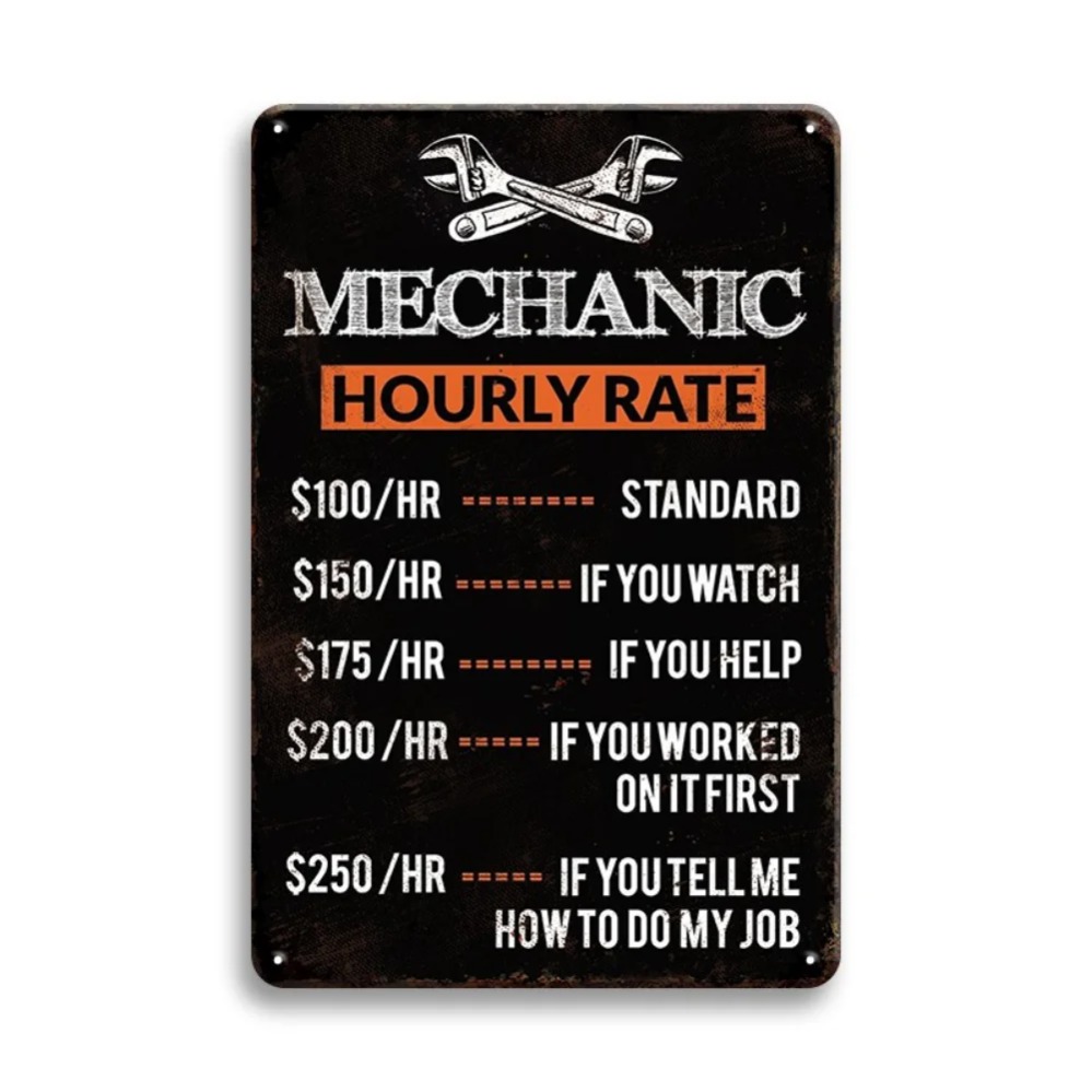 Vintage Mechanic Hour Rate Sig - Workshop Tools Hours 评论和价格