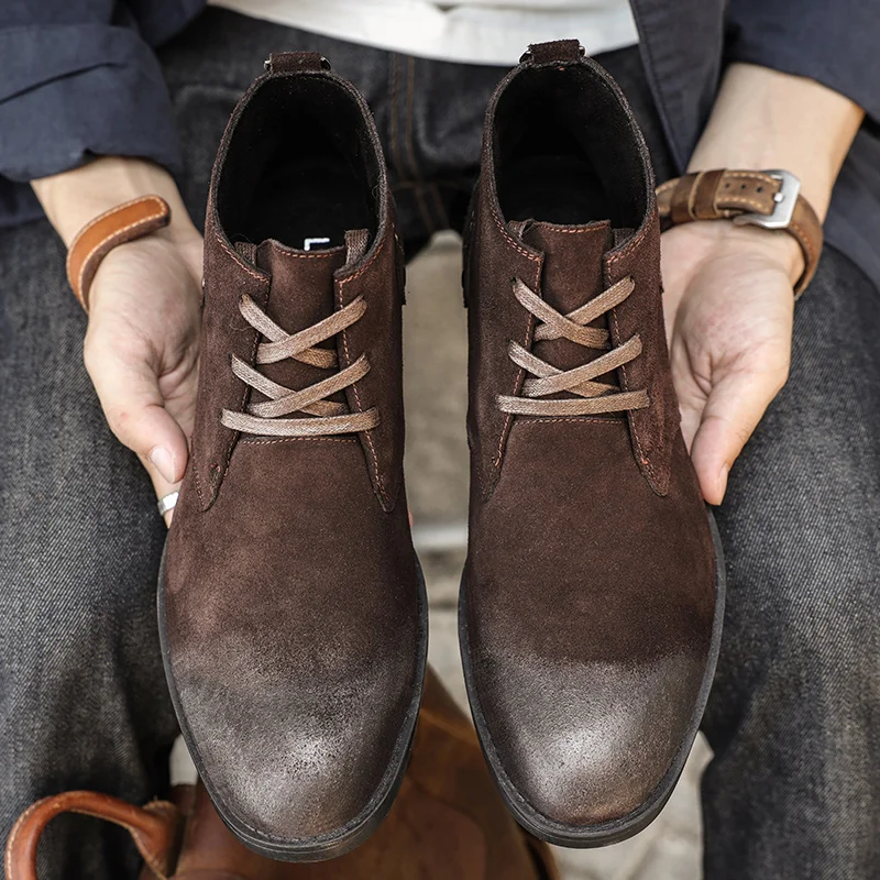 New Cow Suede Ankle Boots Hand - Tools Work 评论和价格
