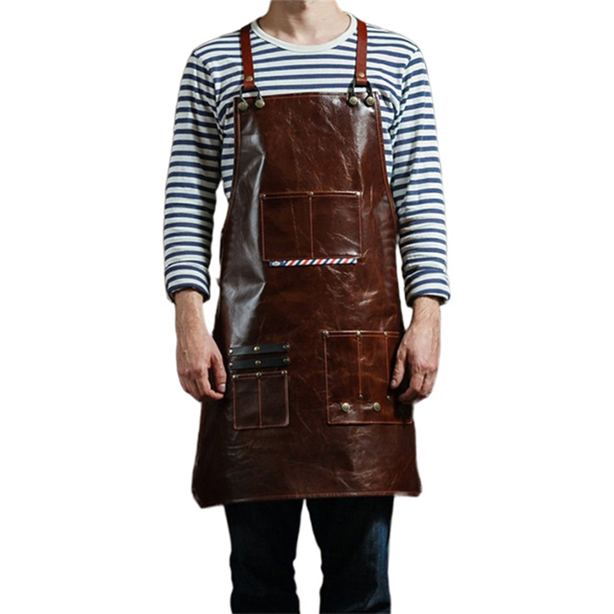 Men's Leather Work Apron with  - Workshop Cleaning Tools 评论和价格