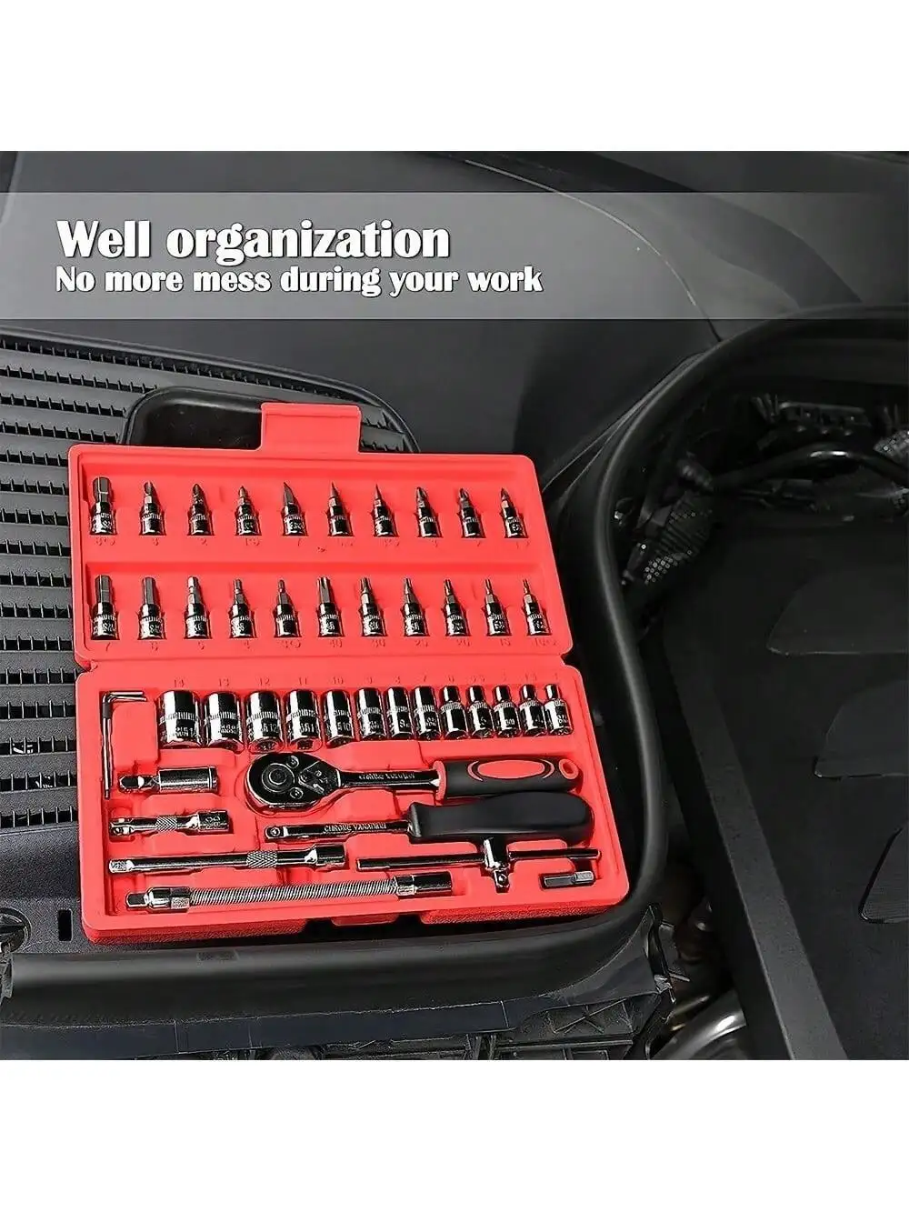 46 Piece 1/4 Inch Drive Socket - Tool Chest Cabinet 评论和价格